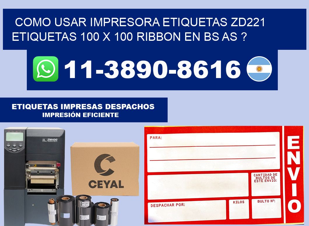 como usar impresora etiquetas zd221 etiquetas 100 x 100 ribbon en BS AS ?