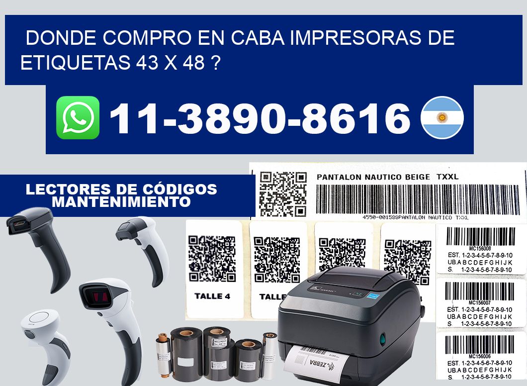 donde compro en CABA impresoras de etiquetas 43 x 48 ?