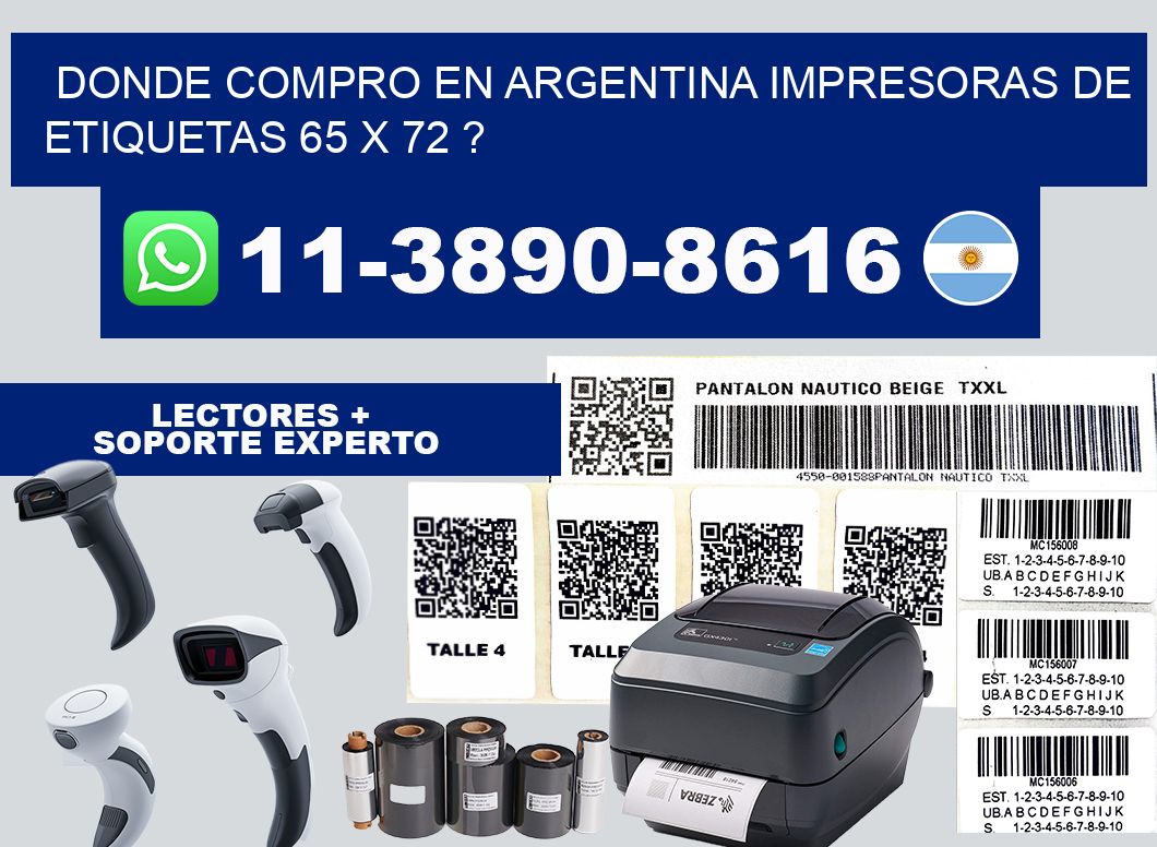donde compro en argentina impresoras de etiquetas 65 x 72 ?