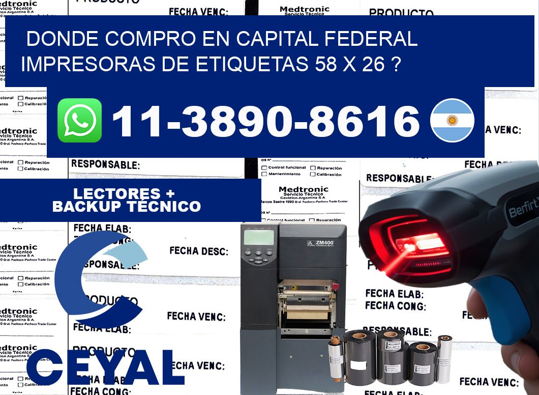 donde compro en capital federal impresoras de etiquetas 58 x 26 ?