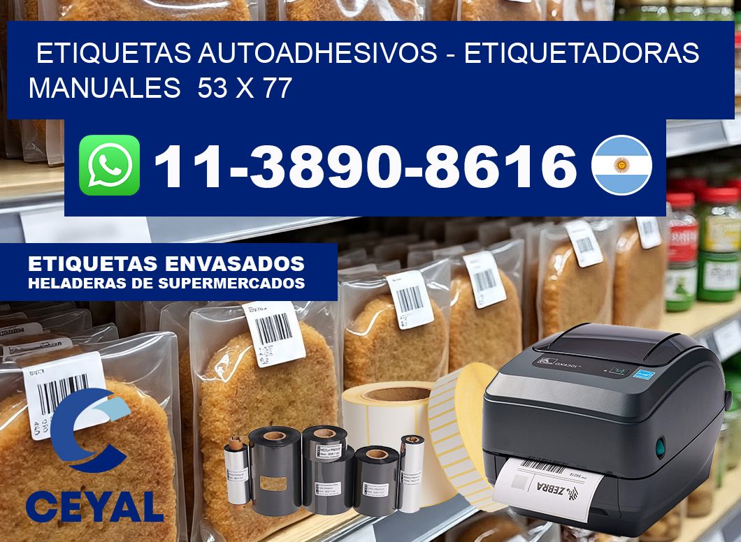 etiquetas autoadhesivos – Etiquetadoras Manuales  53 x 77