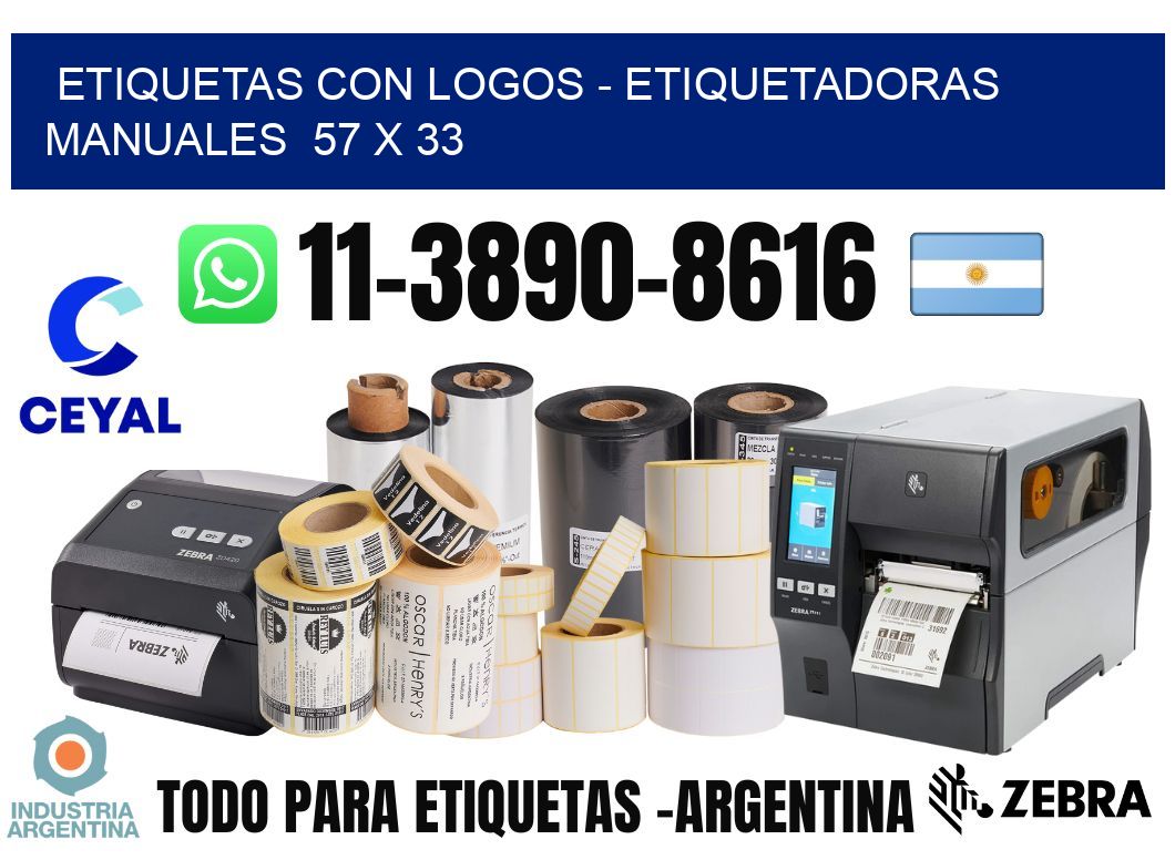 etiquetas con logos - Etiquetadoras Manuales  57 x 33