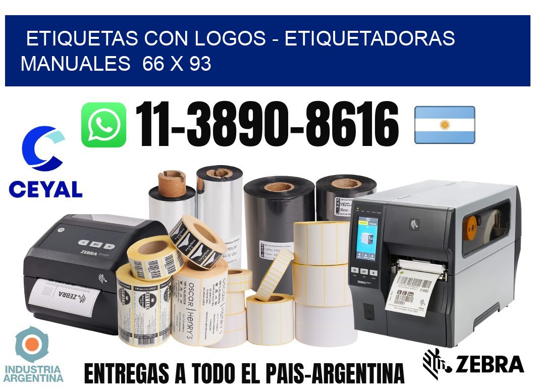 etiquetas con logos - Etiquetadoras Manuales  66 x 93