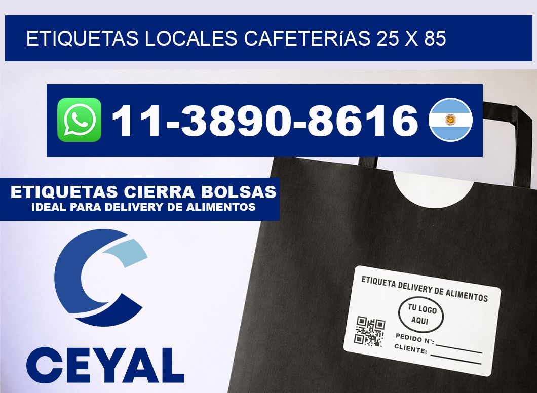 etiquetas locales cafeterías 25 x 85