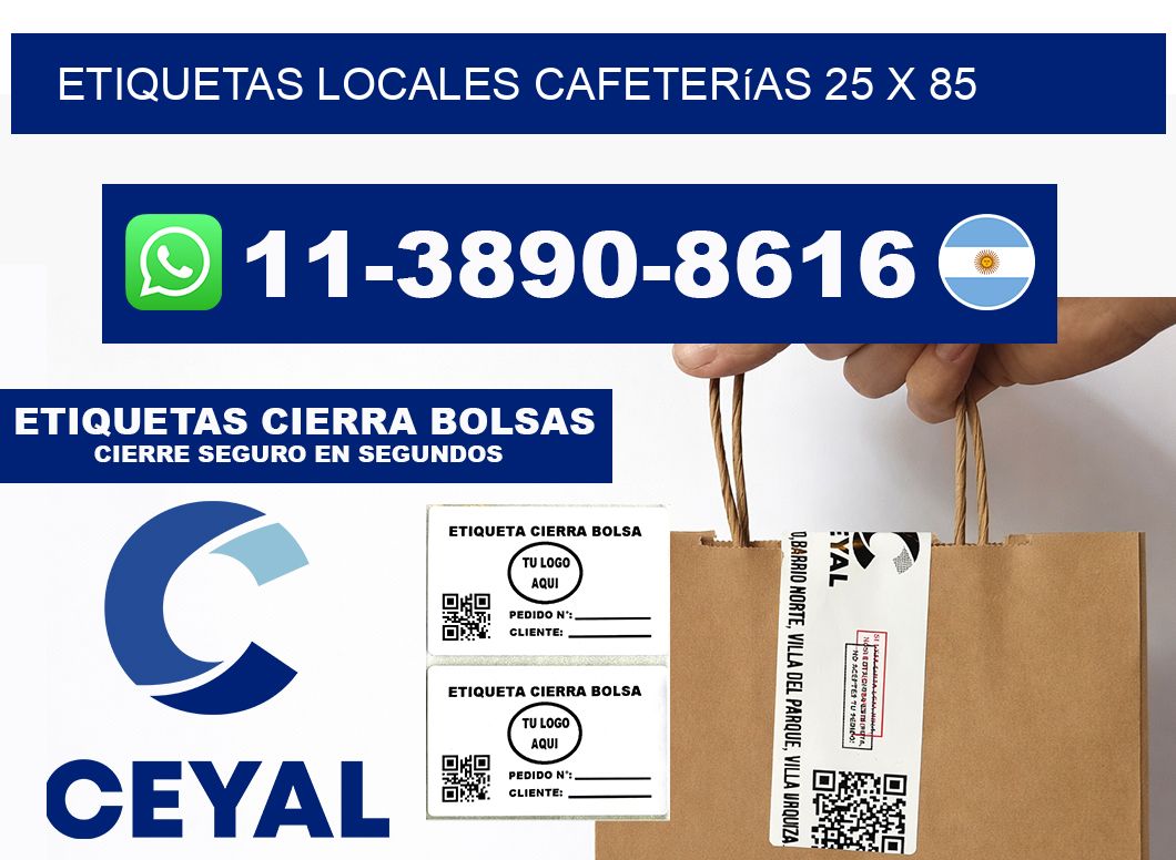 etiquetas locales cafeterías 25 x 85