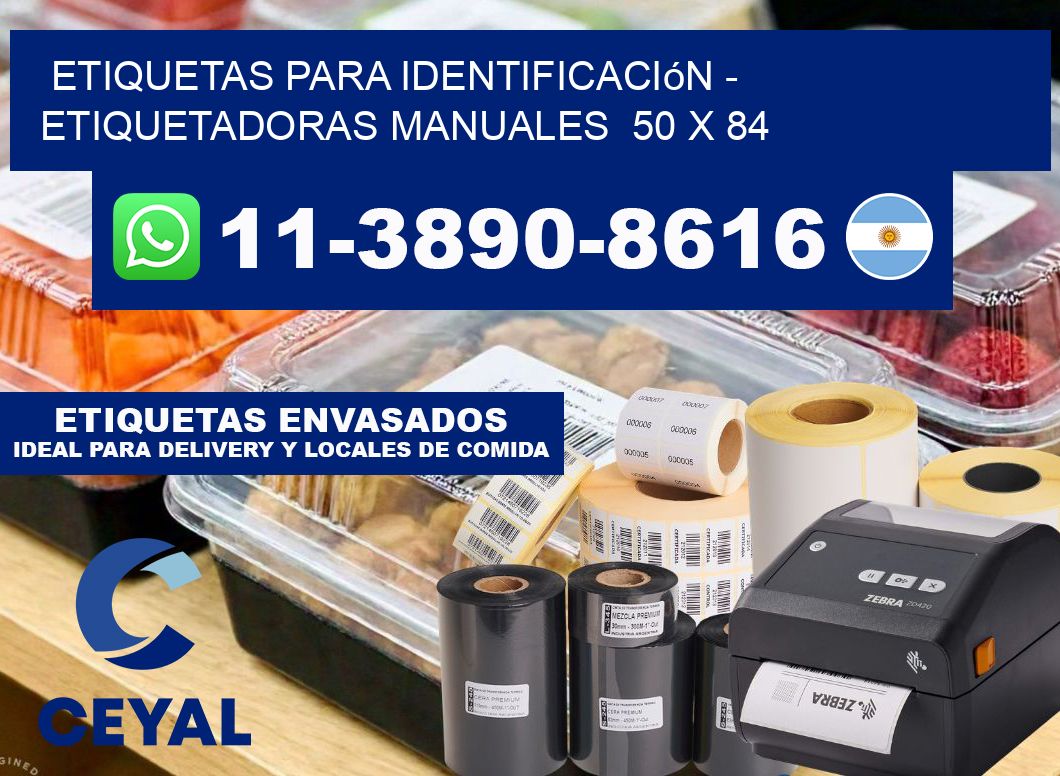 etiquetas para identificación - Etiquetadoras Manuales  50 x 84
