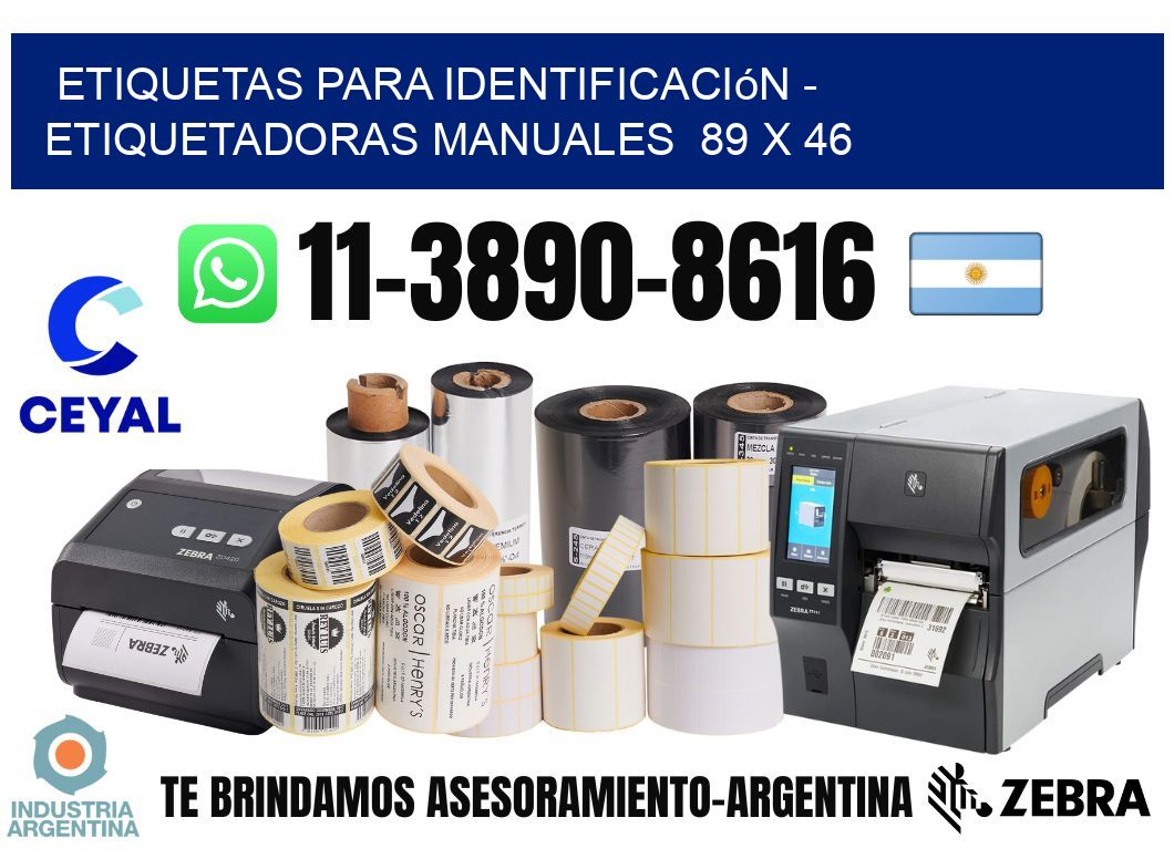 etiquetas para identificación - Etiquetadoras Manuales  89 x 46