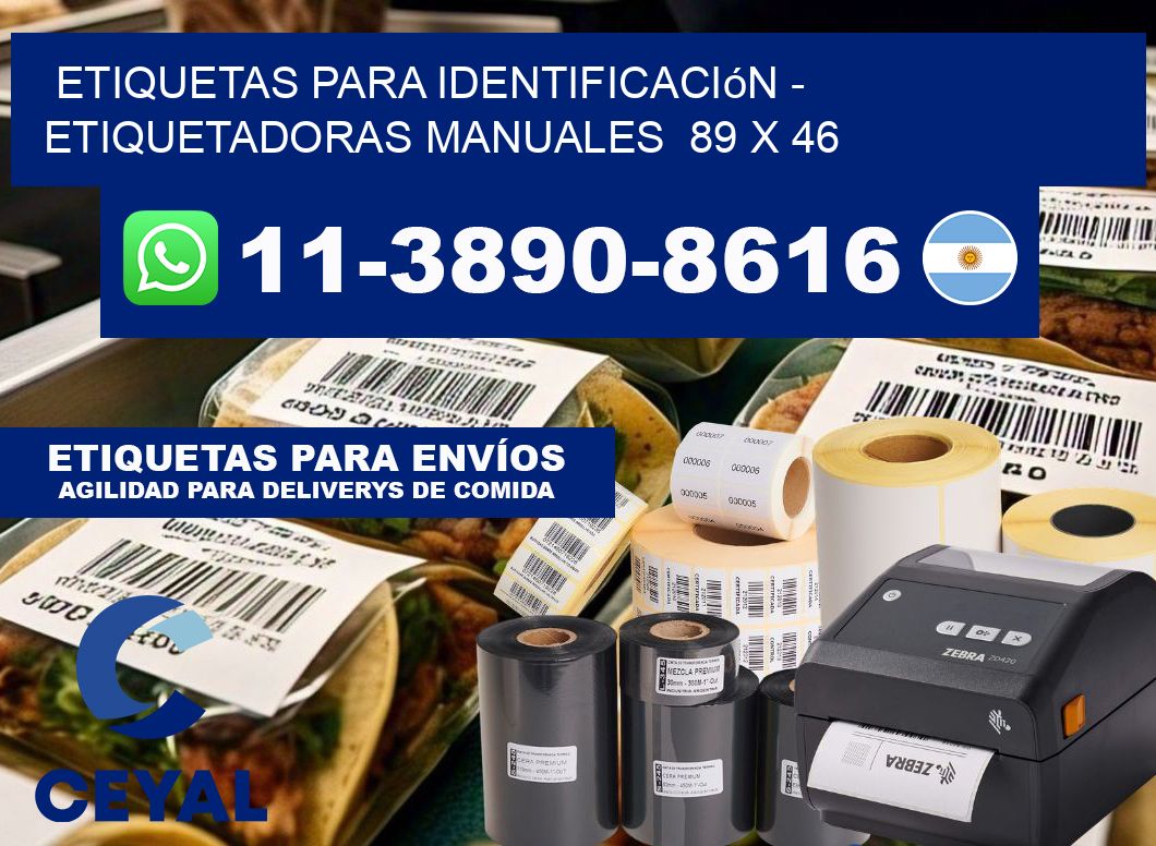 etiquetas para identificación - Etiquetadoras Manuales  89 x 46