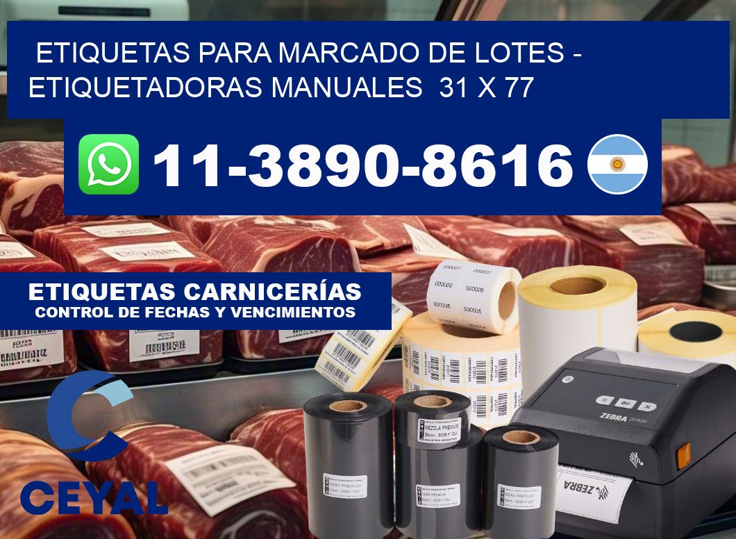 etiquetas para marcado de lotes - Etiquetadoras Manuales  31 x 77