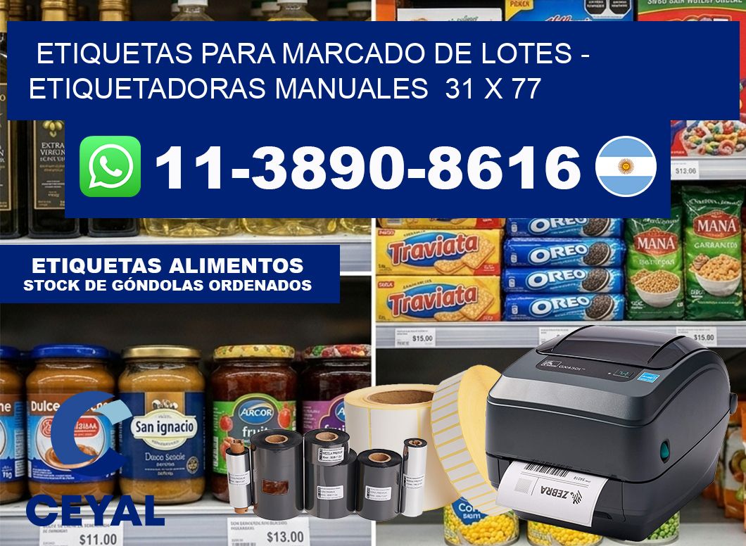 etiquetas para marcado de lotes – Etiquetadoras Manuales  31 x 77
