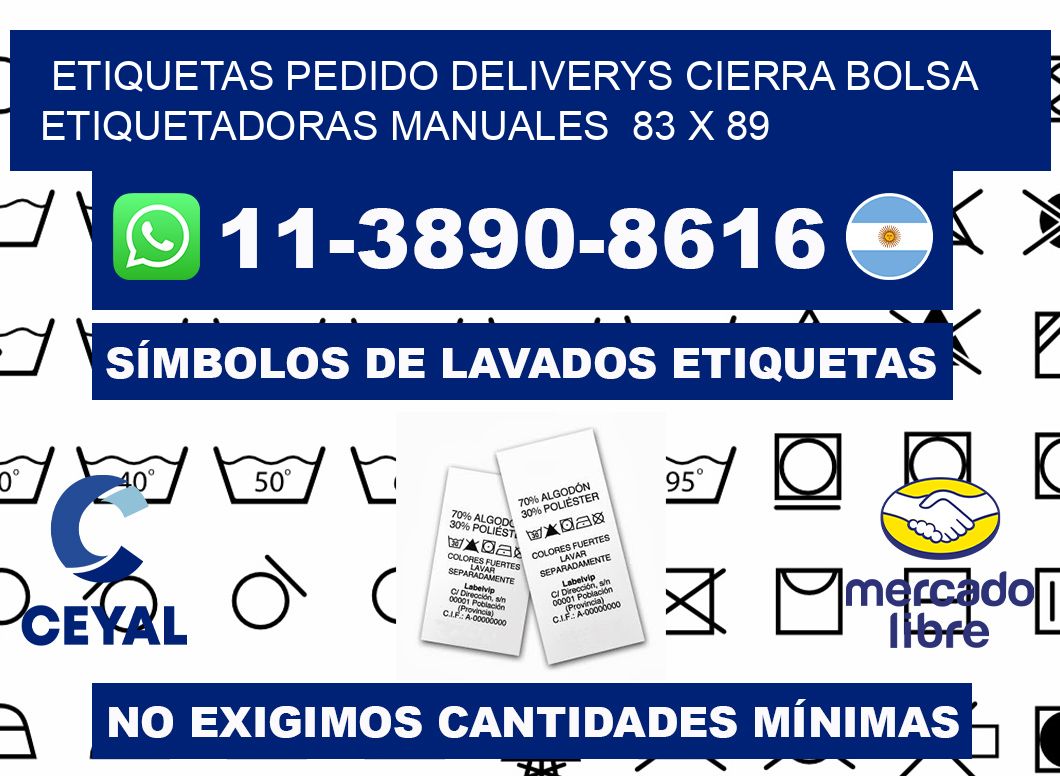 etiquetas pedido deliverys cierra bolsa  Etiquetadoras Manuales  83 x 89