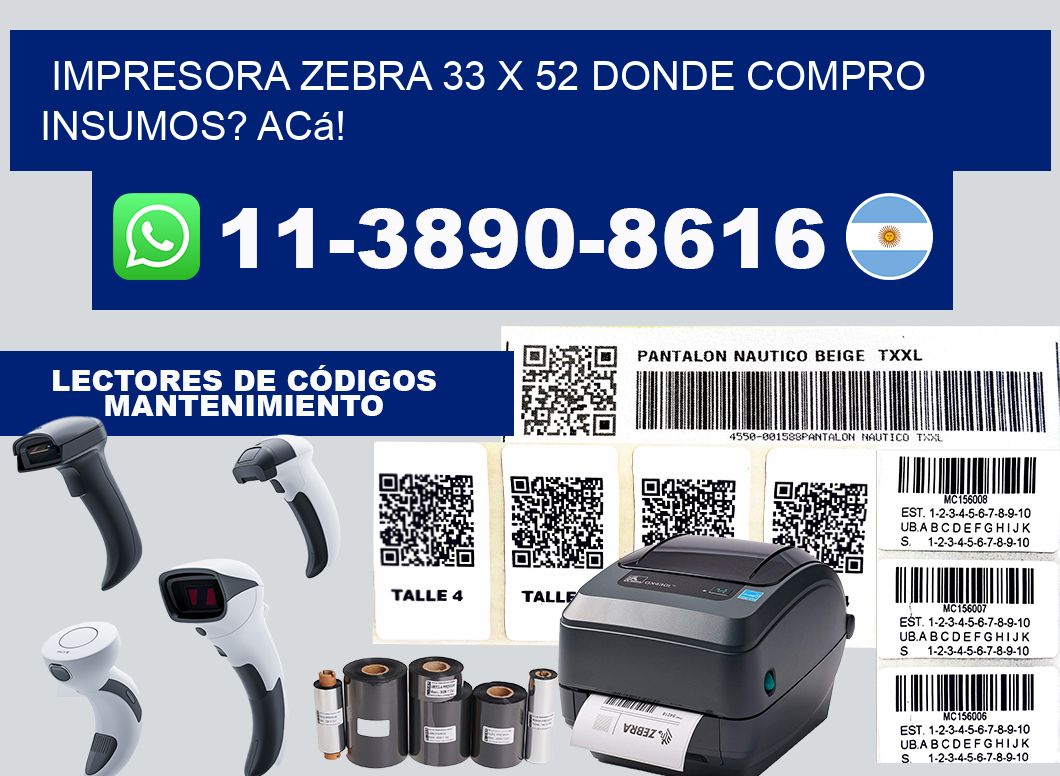 impresora zebra 33 x 52 Donde compro insumos? Acá!