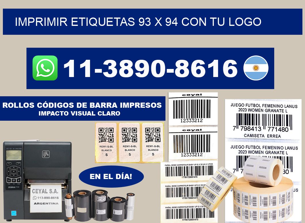 imprimir etiquetas 93 x 94 con tu logo