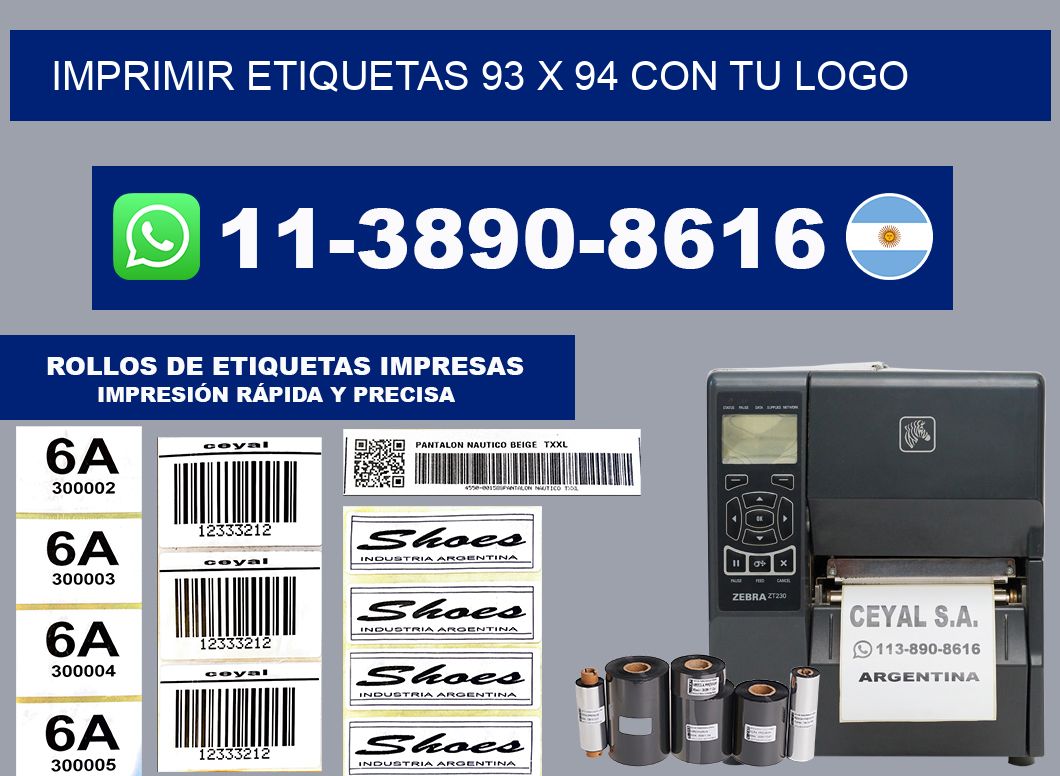 imprimir etiquetas 93 x 94 con tu logo