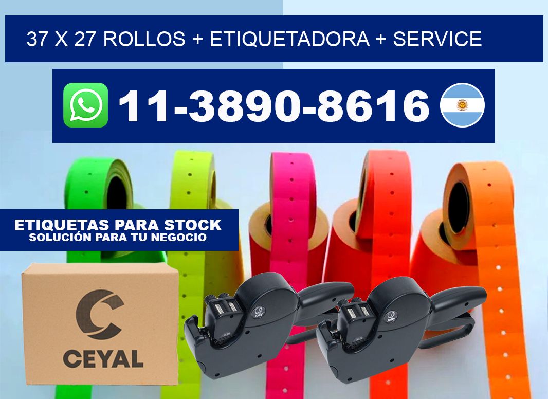 37 x 27 rollos + etiquetadora + service