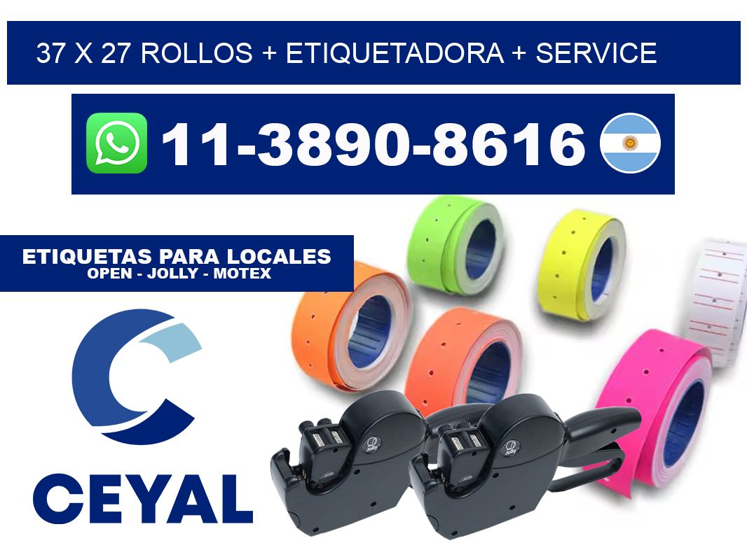 37 x 27 rollos + etiquetadora + service