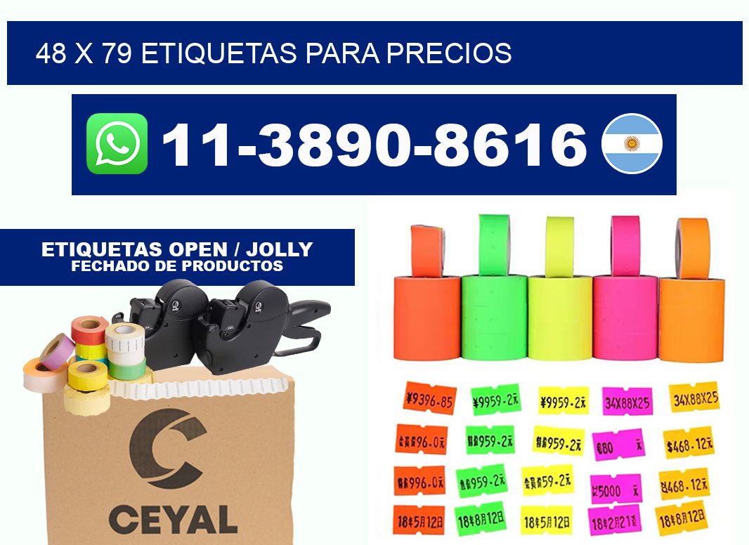 48 x 79 etiquetas para precios