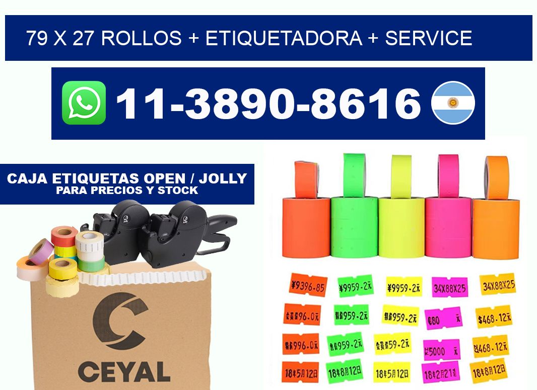 79 x 27 rollos + etiquetadora + service