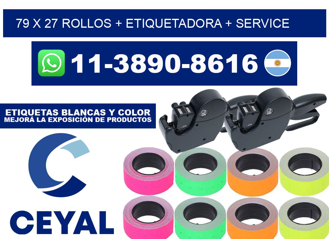 79 x 27 rollos + etiquetadora + service