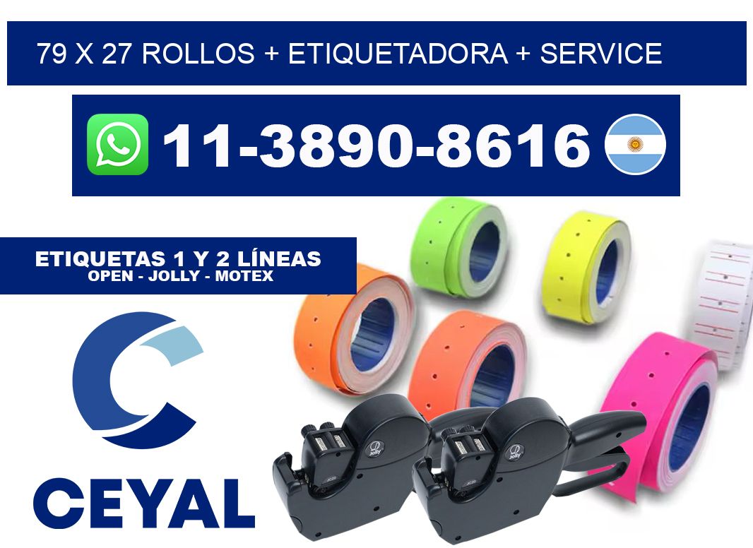 79 x 27 rollos + etiquetadora + service