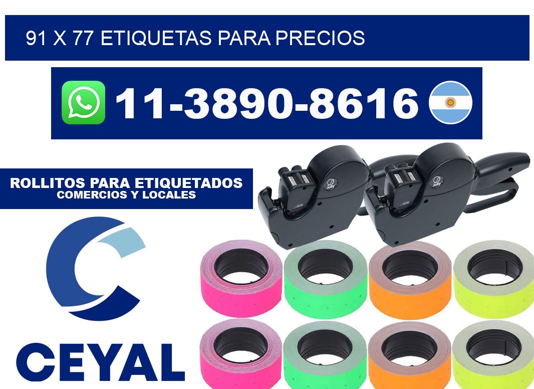 91 x 77 etiquetas para precios