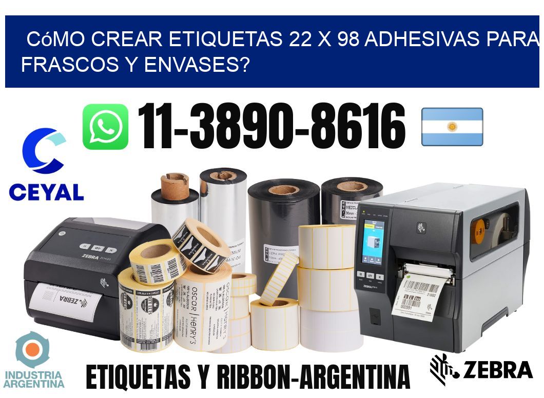 Cómo crear etiquetas 22 x 98 adhesivas para frascos y envases?