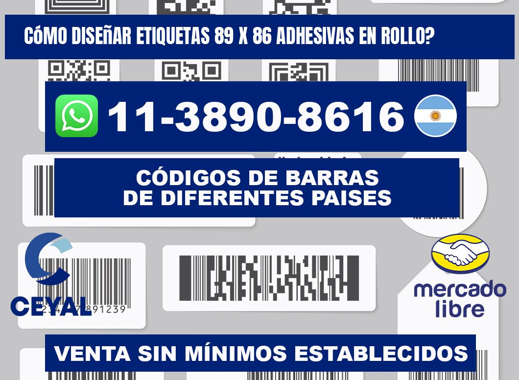Cómo diseñar etiquetas 89 x 86 adhesivas en rollo?