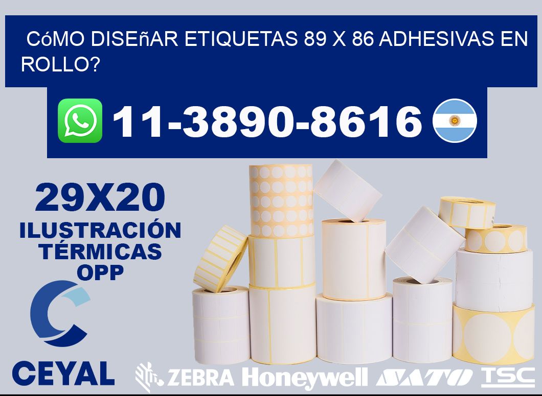 Cómo diseñar etiquetas 89 x 86 adhesivas en rollo?