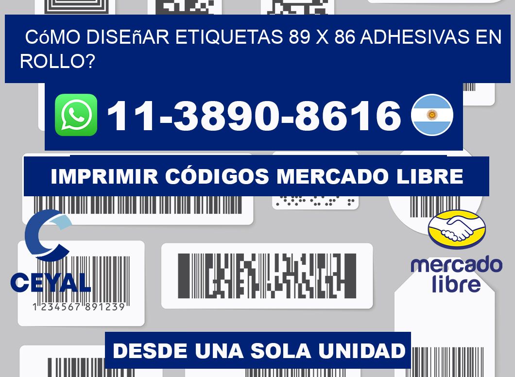 Cómo diseñar etiquetas 89 x 86 adhesivas en rollo?