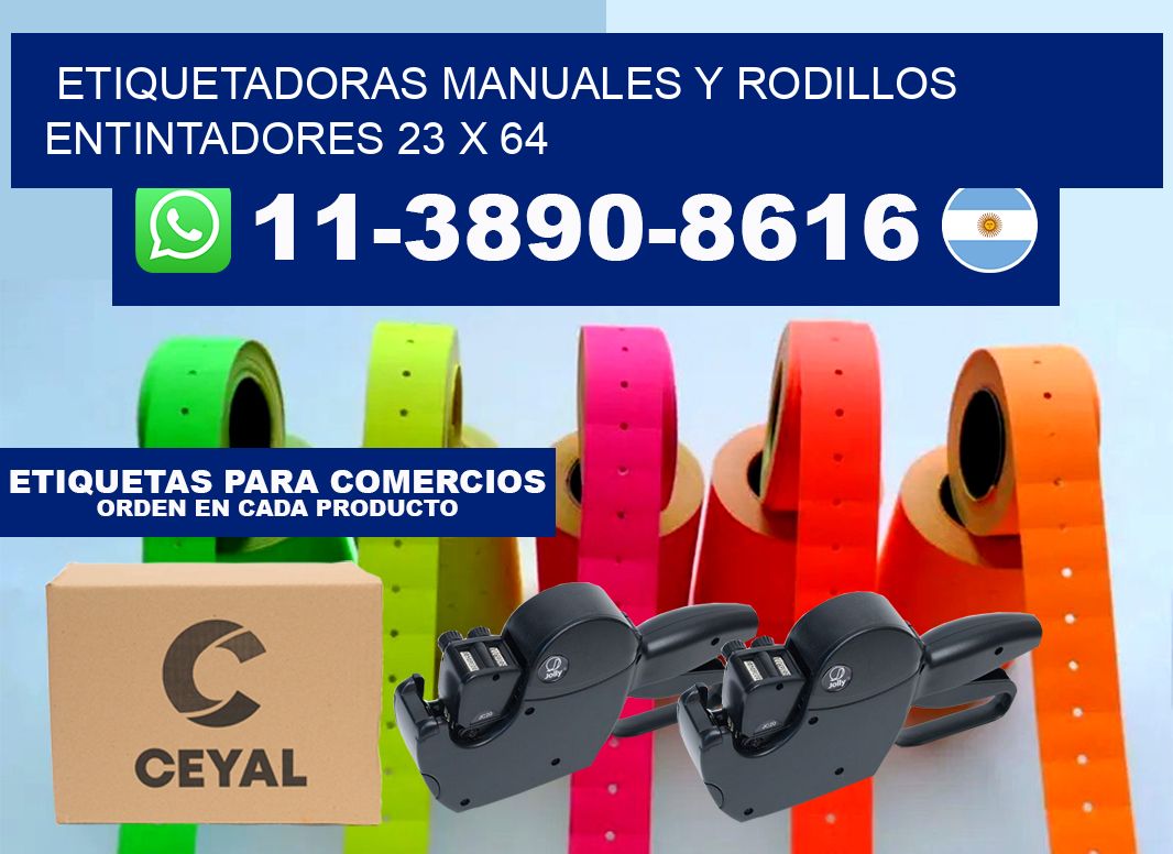 Etiquetadoras manuales y rodillos entintadores 23 x 64
