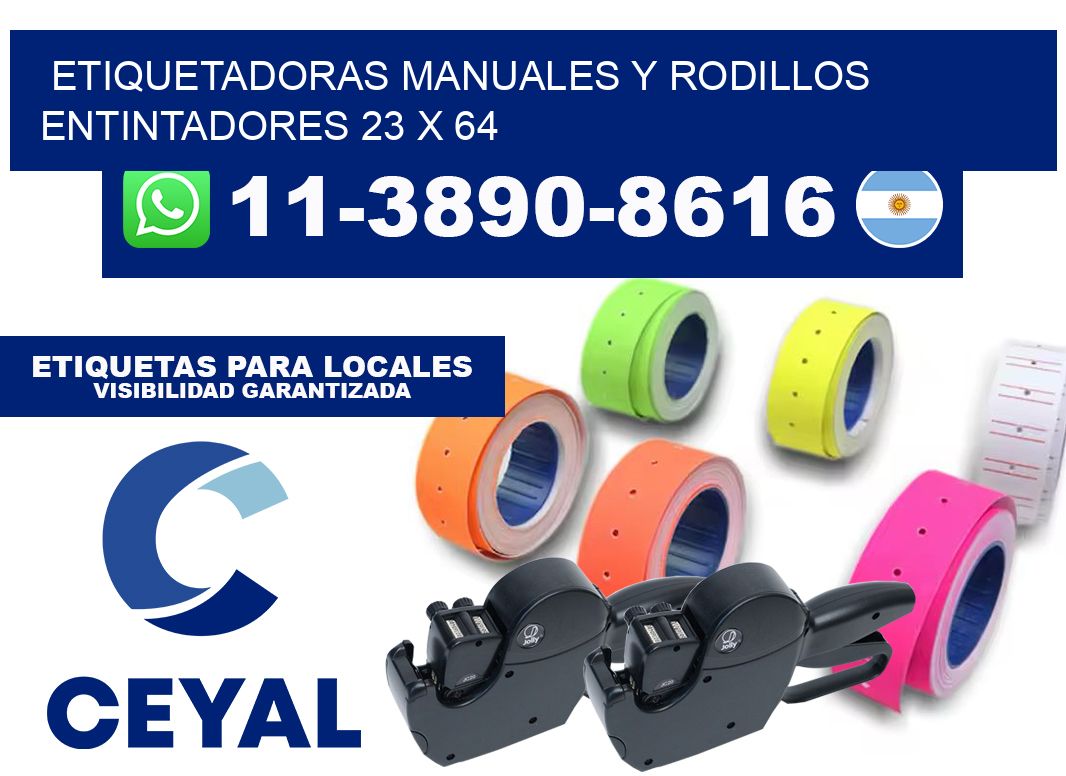 Etiquetadoras manuales y rodillos entintadores 23 x 64