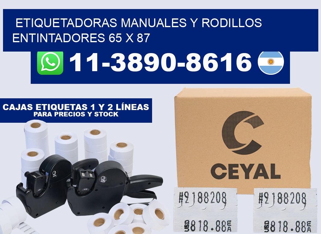 Etiquetadoras manuales y rodillos entintadores 65 x 87