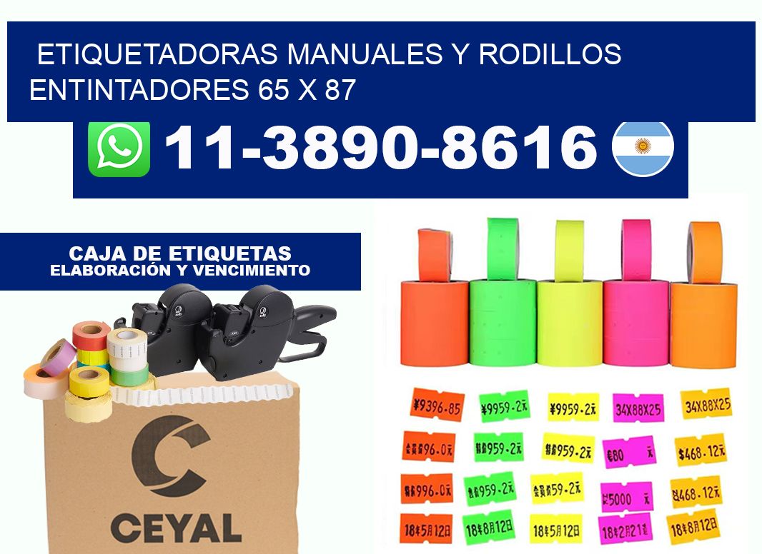 Etiquetadoras manuales y rodillos entintadores 65 x 87