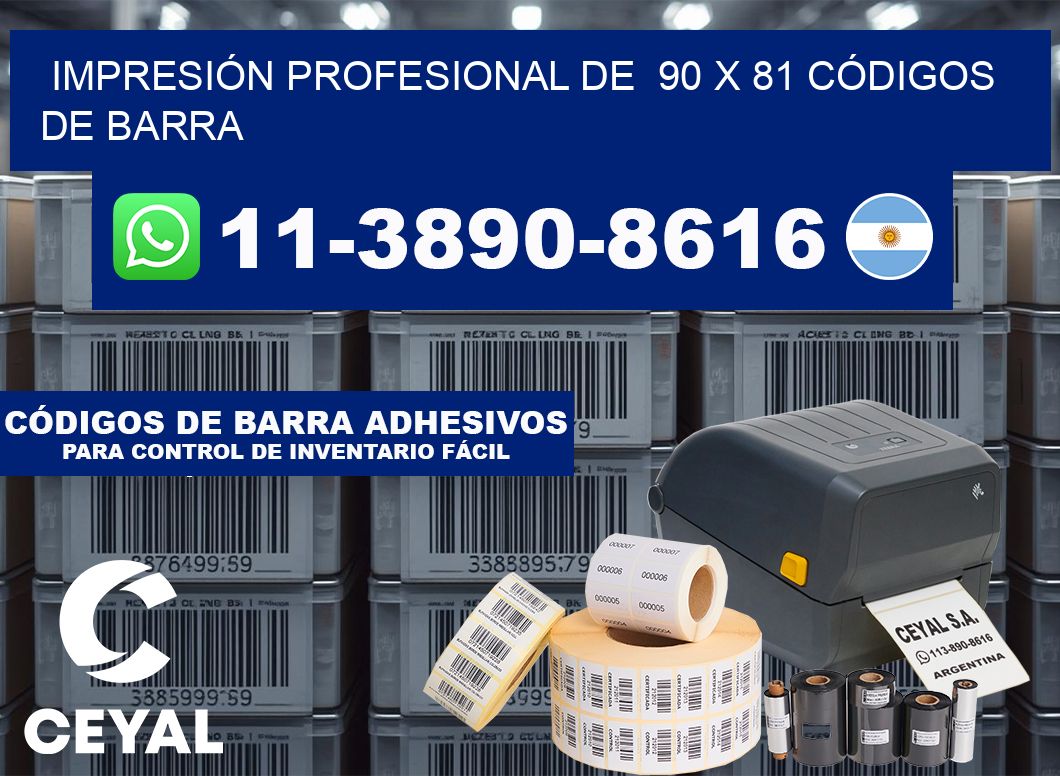 IMPRESIÓN PROFESIONAL DE 90 x 81 CÓDIGOS DE BARRA