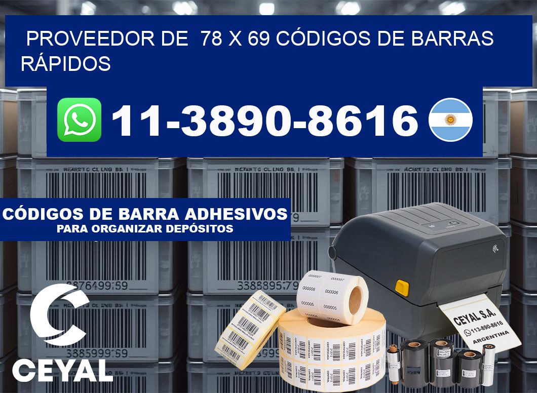 PROVEEDOR DE  78 x 69 CÓDIGOS DE BARRAS RÁPIDOS