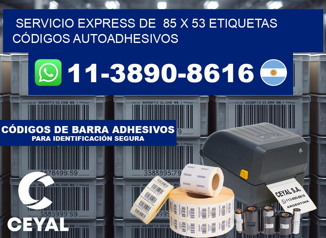 SERVICIO EXPRESS DE  85 x 53 ETIQUETAS CÓDIGOS AUTOADHESIVOS