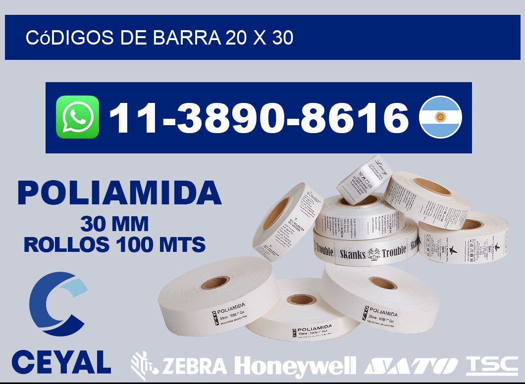 códigos de barra 20 x 30