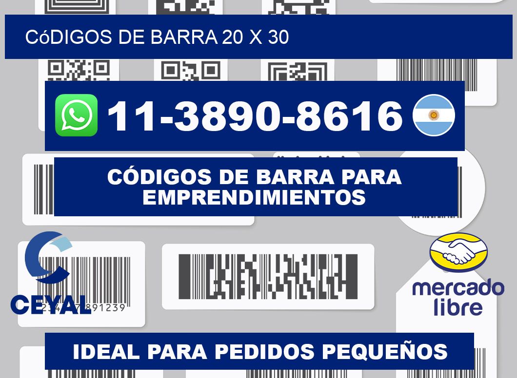 códigos de barra 20 x 30