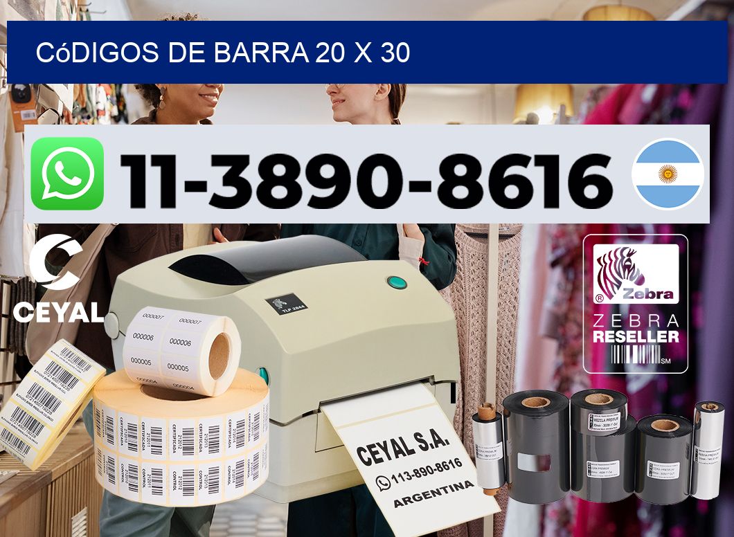 códigos de barra 20 x 30