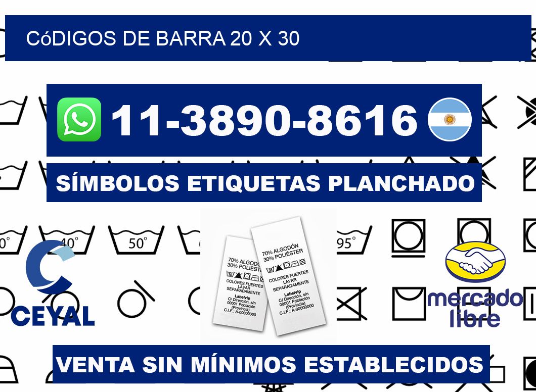 códigos de barra 20 x 30