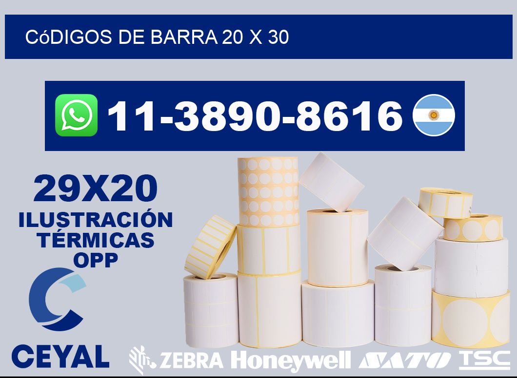 códigos de barra 20 x 30
