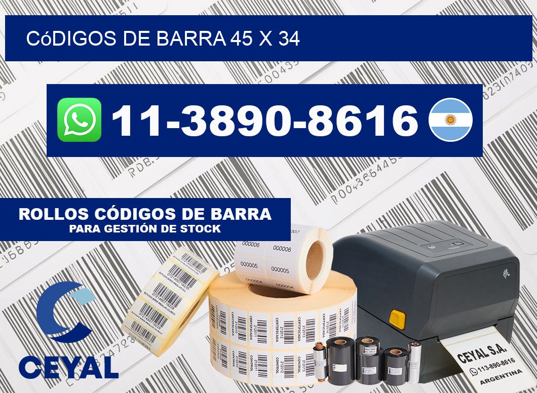 códigos de barra 45 x 34