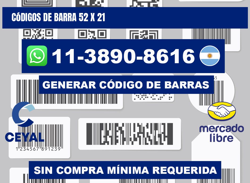 códigos de barra 52 x 21