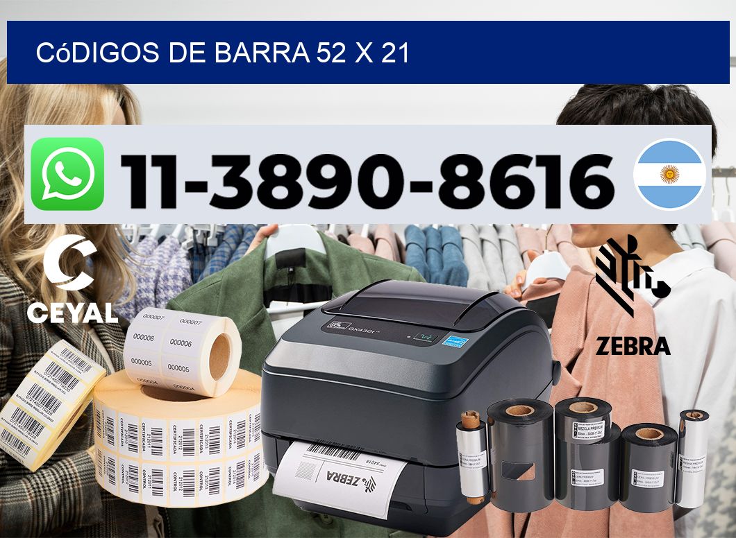 códigos de barra 52 x 21