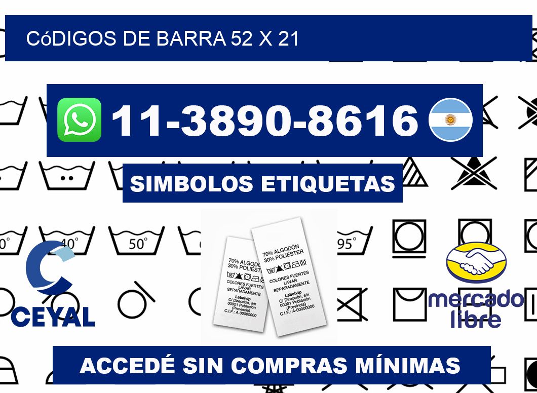 códigos de barra 52 x 21