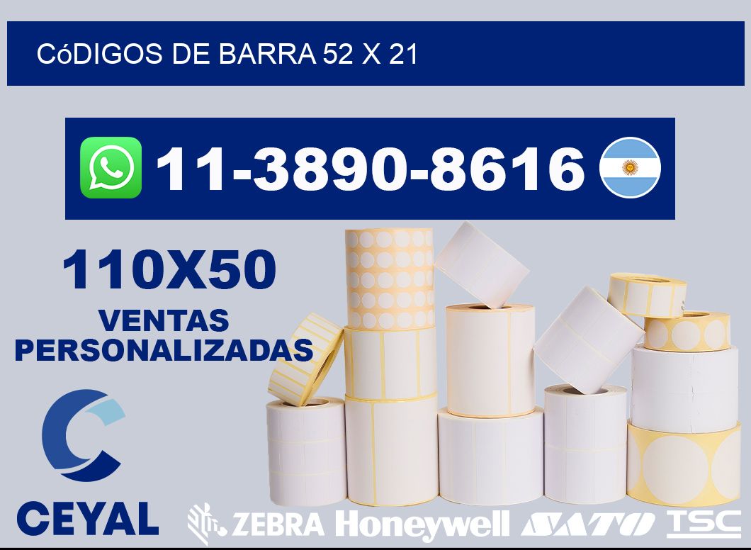 códigos de barra 52 x 21