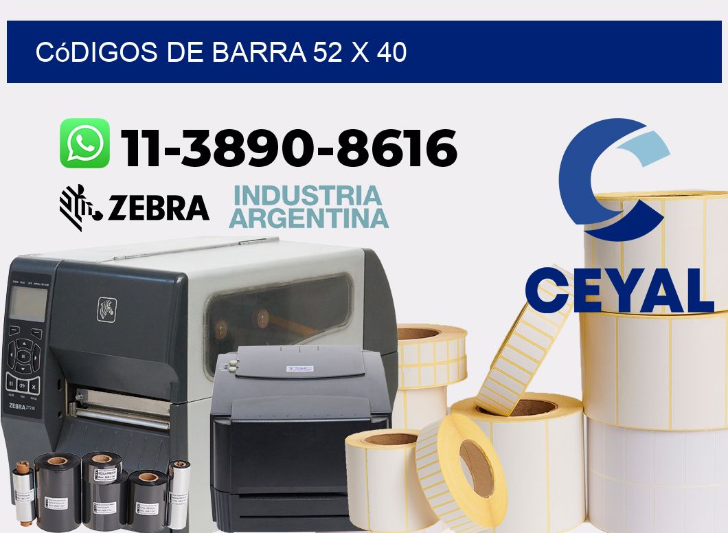 códigos de barra 52 x 40