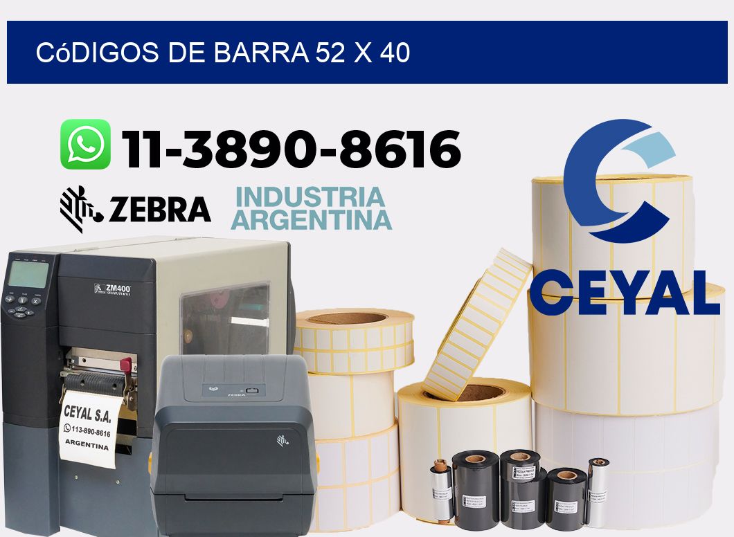códigos de barra 52 x 40