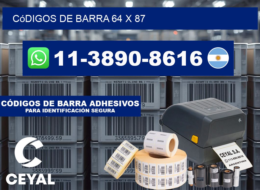 códigos de barra 64 x 87