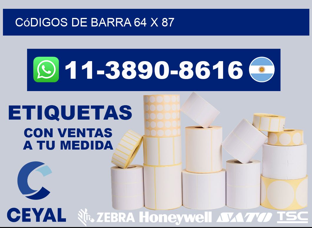 códigos de barra 64 x 87